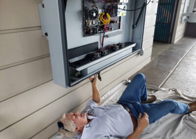 A man laying on the ground.